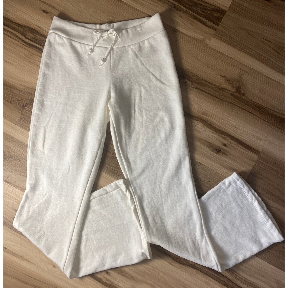 John Galt Brandy Melville White Flare Sweatpants Drawstring FleeceOne Size